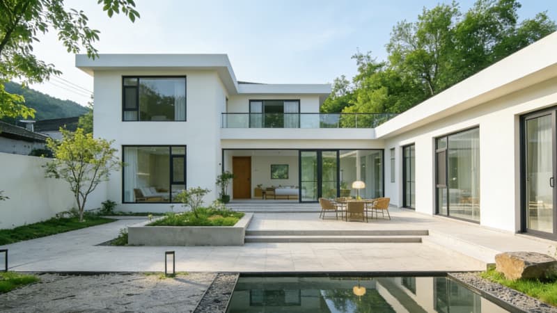 合肥2000平INS風奶油極簡民宿設計，網紅治愈系民宿裝修效果圖