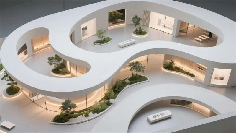 自然交互，智慧共生——合肥寵物用品廠產品展廳裝修設計效果圖